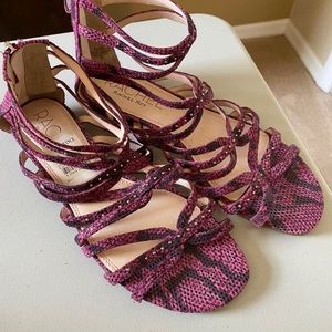 Rachel Roy Gladiator Snake Print Sandals 9 9.5